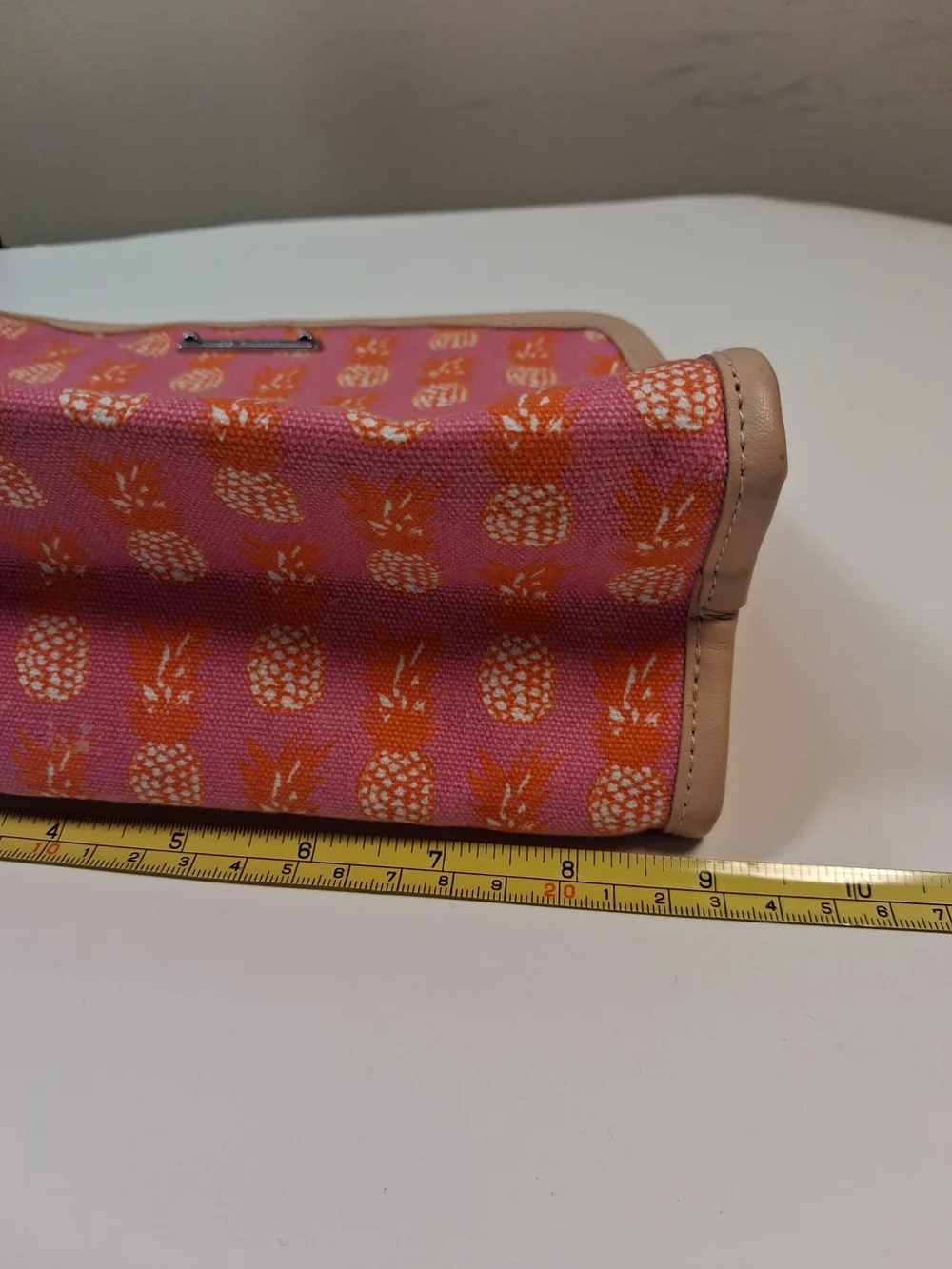 Stella and Dot Pink and Orange Pineapple Print Make-up Bag